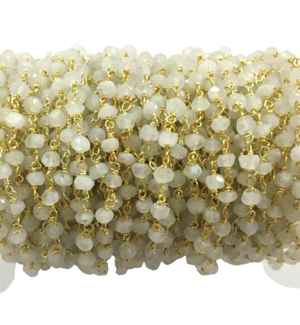 Online Semi Precious rainbow moonstone Rosary Chains