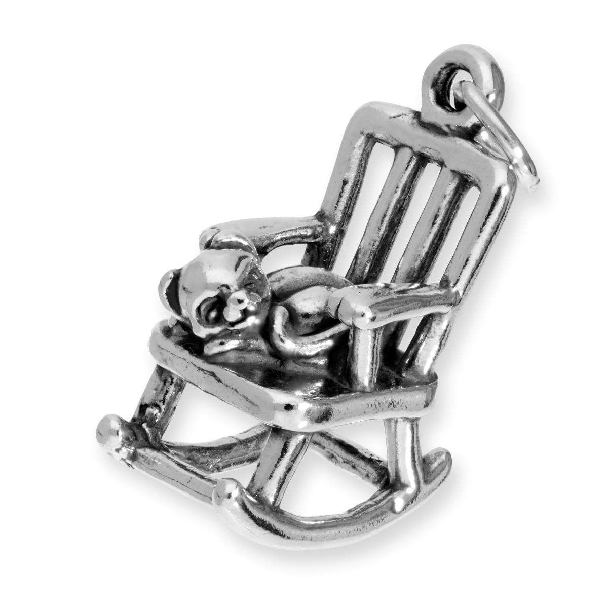 Online Solid Sterling Silver Charm Manufacturer |Manufacturer Rocking Chair With Cat Charm|