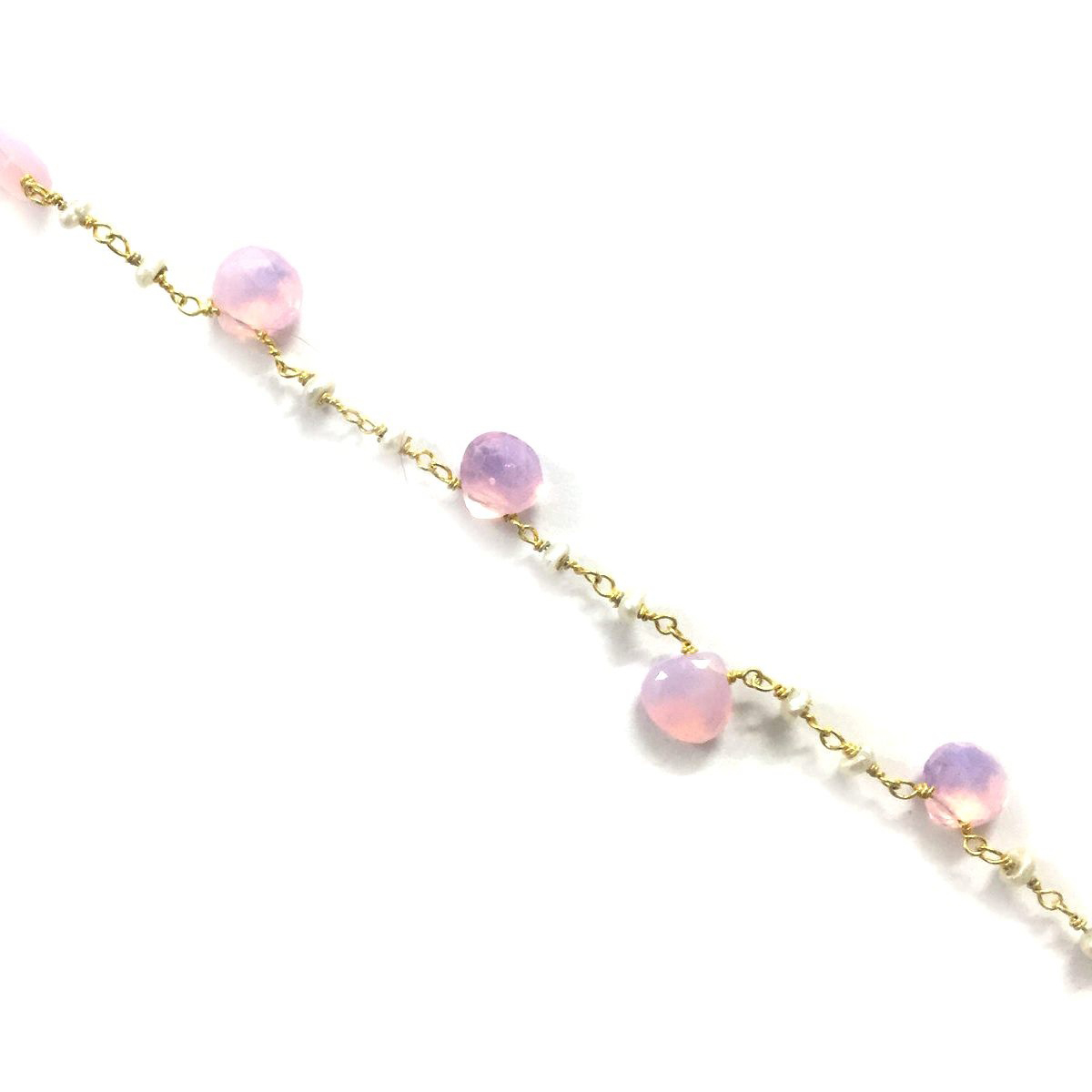 Online Wholesale pink chalcedony Pearl Gemstone Rosary Chains