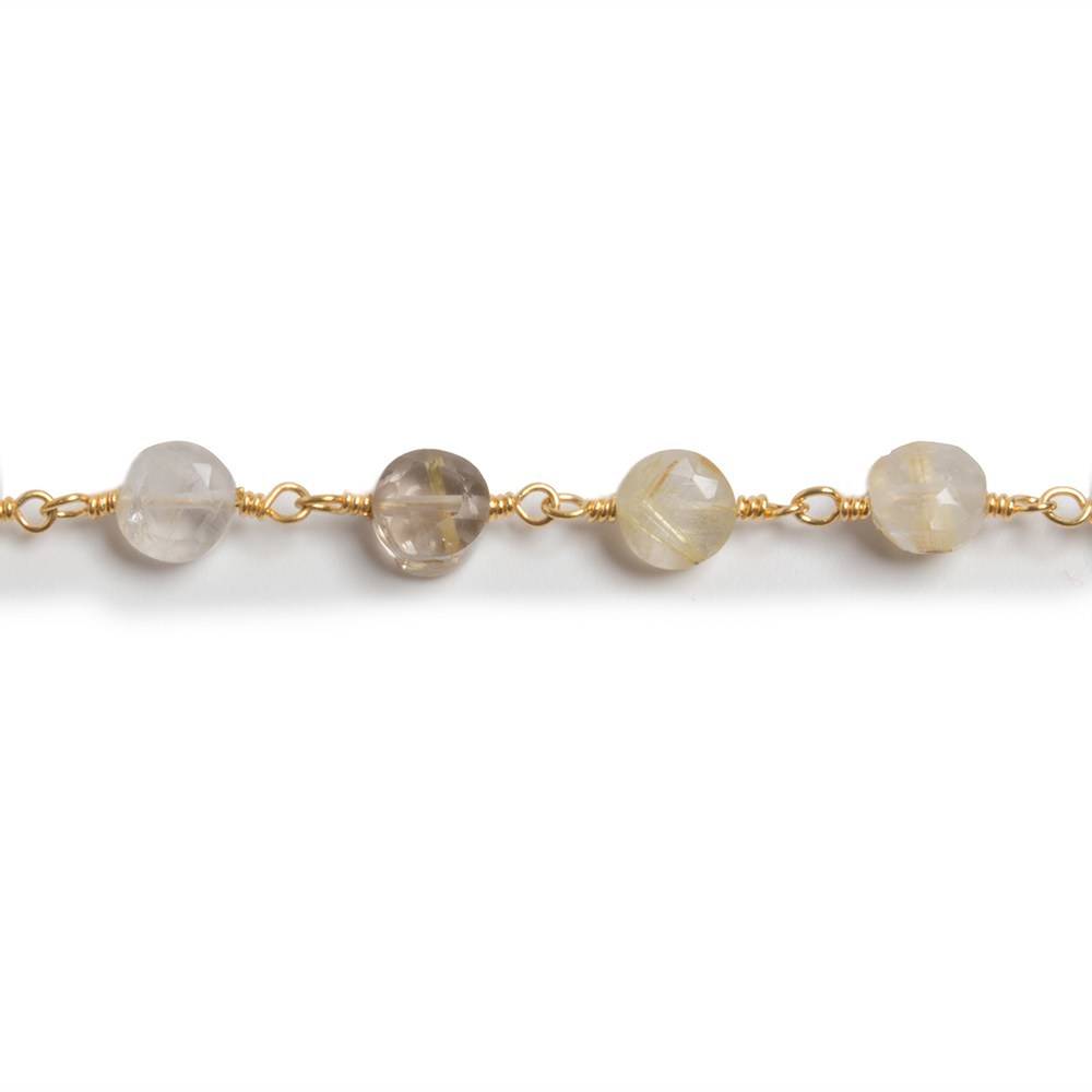 Wholesale Rutile Quartz Faceted Coins Chain