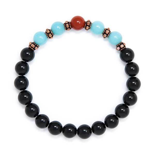 Manufacturer of Semi Precious Black Tourmaline-Amazonite-Jasper Beads Bracelets Jewelry