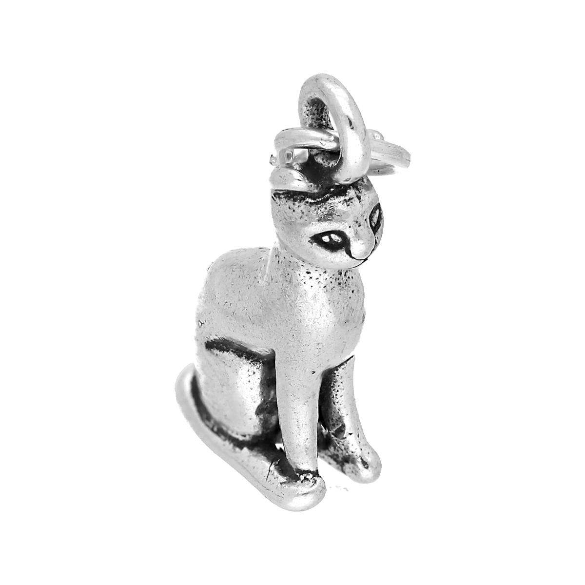 Suppliers Of Sterling Silver Charm Manufacturer |Exporter Sitting Cat Charm|