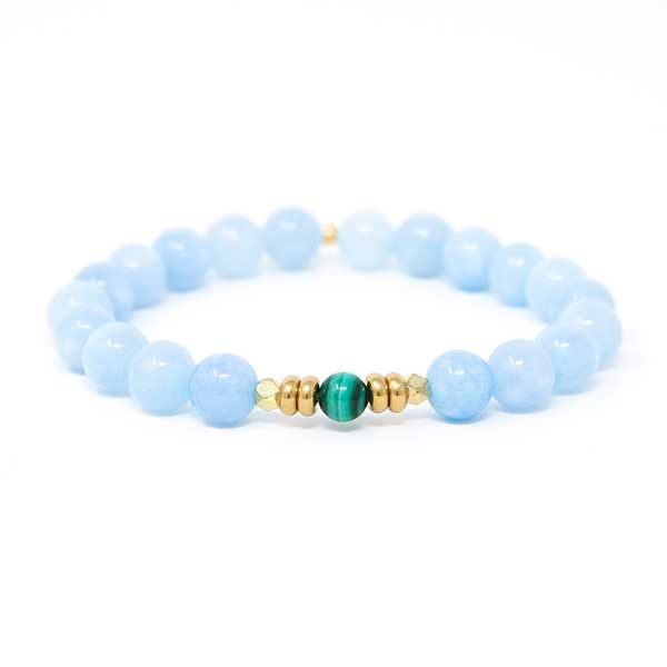 Wholesaler Of Natural Loose Aquamarine-Malachite Beads Bracelets At Low Price