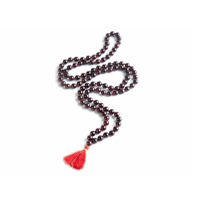 Online Shop Of Tassel Mala Garnet-Pearl Beaded Mala Necklace