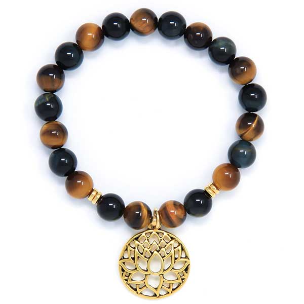 Buy Online Semi Precious Tiger's Eye Beads Bracelets At Wholesale Price