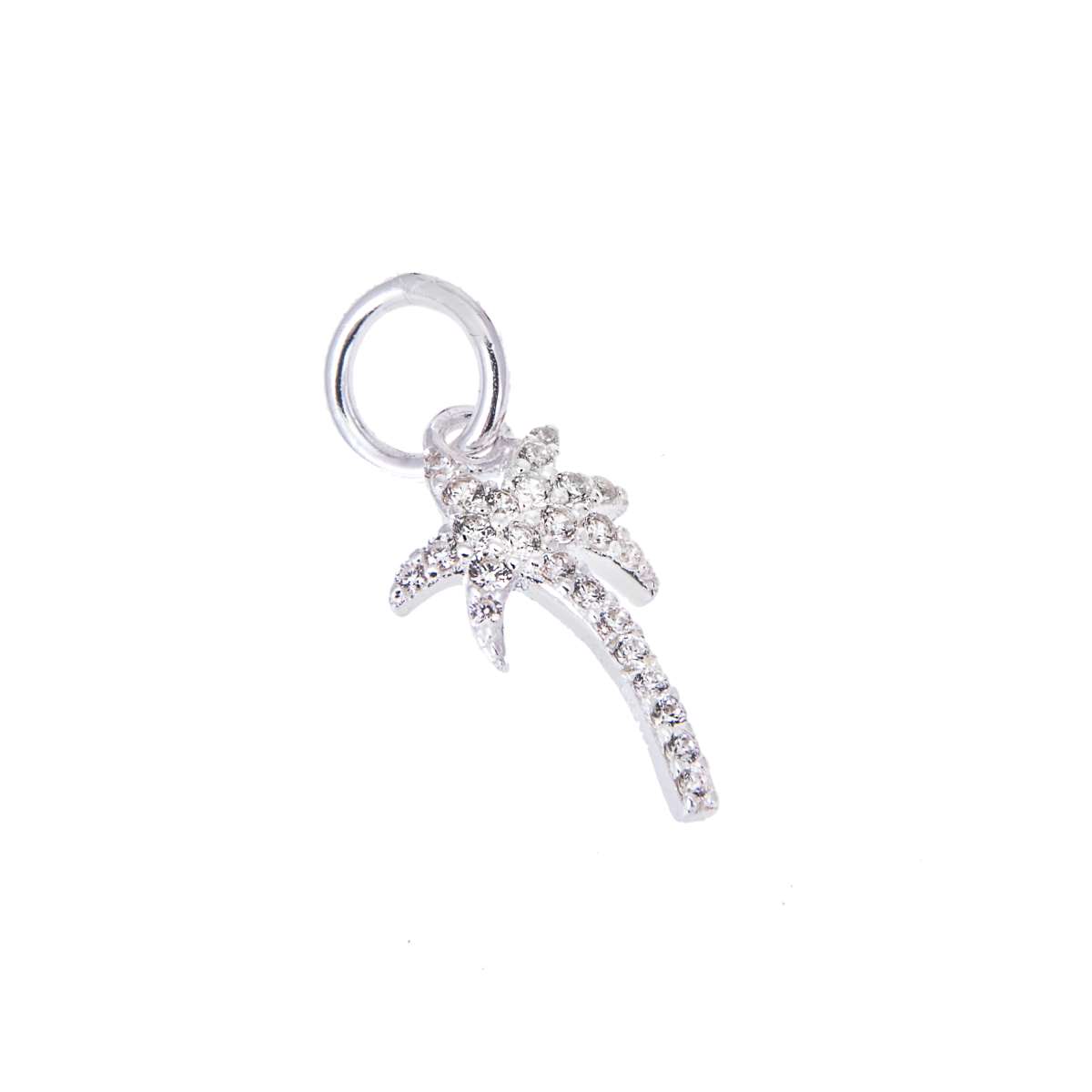 Manufacturer Of Encrusted Palm Tree Charm |Fine Sterling Silver Encrusted Palm Tree Charm|