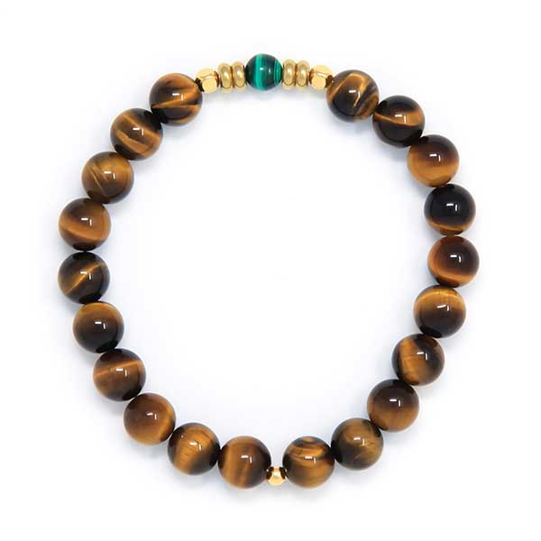 Buy Online Genuine Tiger's Eye-Malachite Beads Bracelets At Wholesale Price
