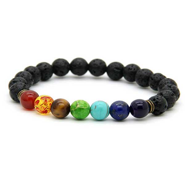 Exporter Of Loose Lava-Chakra Beads Bracelets At Cheap Price