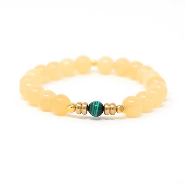 Wholesaler Of Natural Citrine-Malachite Beads Bracelets At Low Price