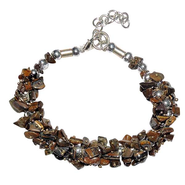 Buy Online Natural Tiger's Eye Uncut  Beads Bracelets At Wholesale Price