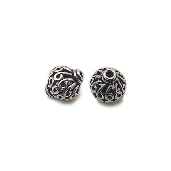 handmade silver Carved beads|silver beads in india