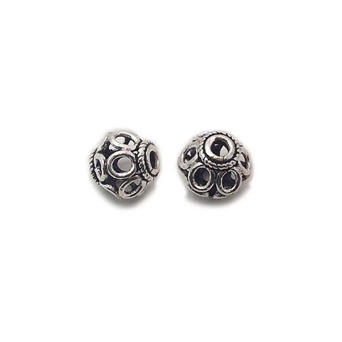 Carved hand made beads|silver beads exporters