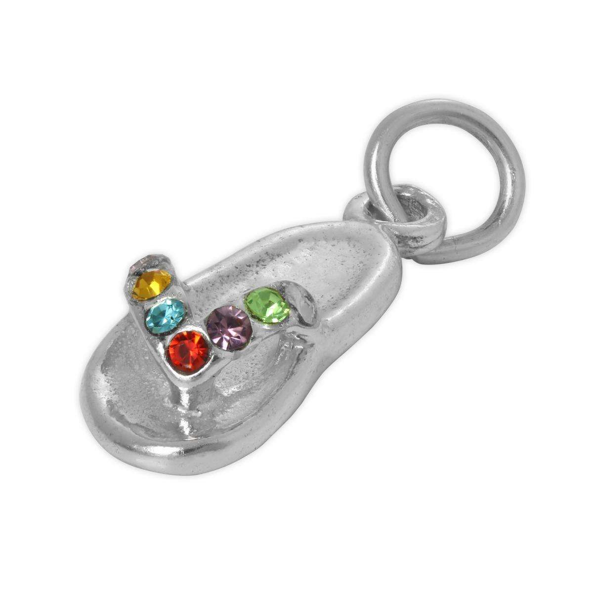Wholesale Flip Flop Charm |Silver For Necklace Flip Flop Charm|