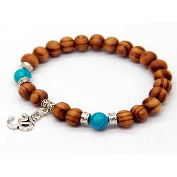 Online Genuine Om Charm Turquoise Beads Handmade Bracelets Form Jaipur