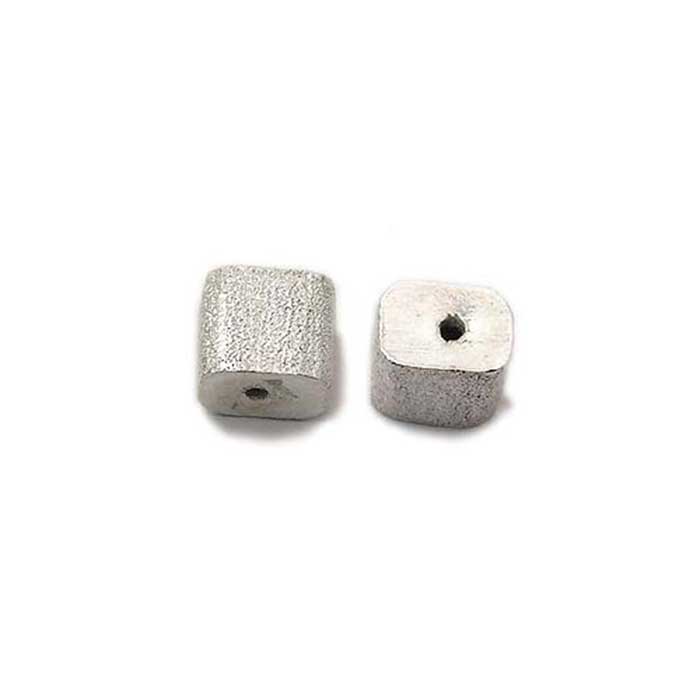 silver Brushed beads|hand made silver beads