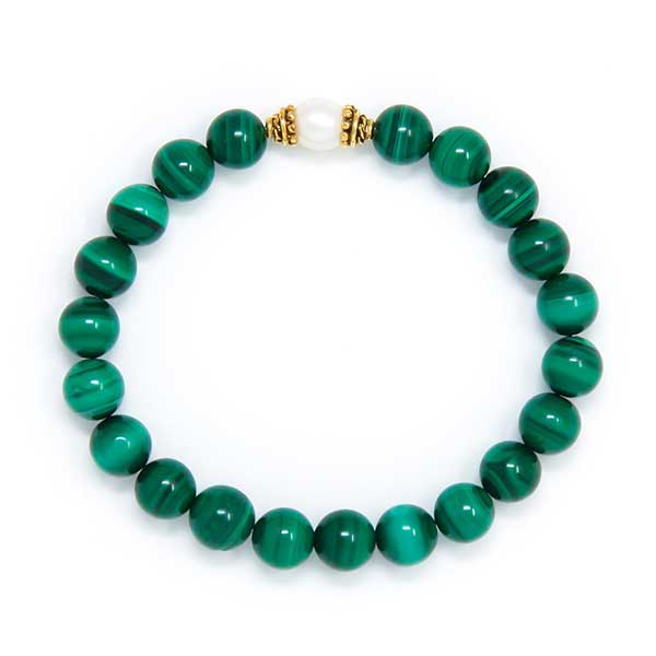 Wholesaler Of Loose Malachite-Pearl Beads Bracelets At Low Price