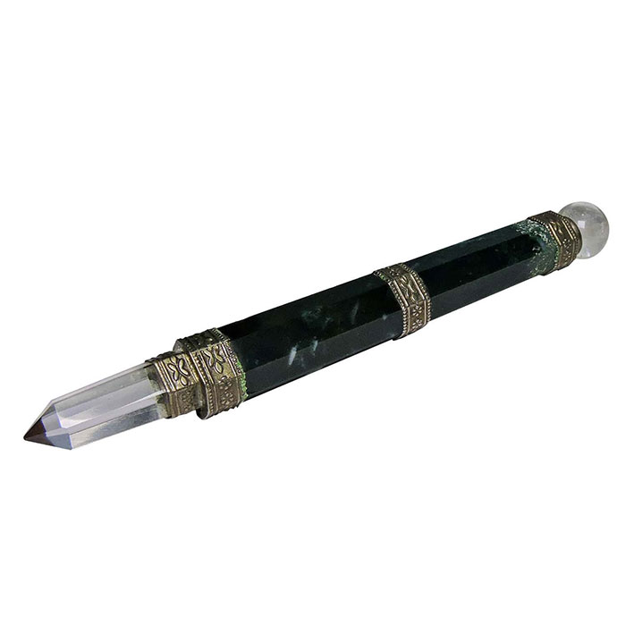 Natural Bloodstone gemstone Pencil with sterling silver jewelry for gifts.